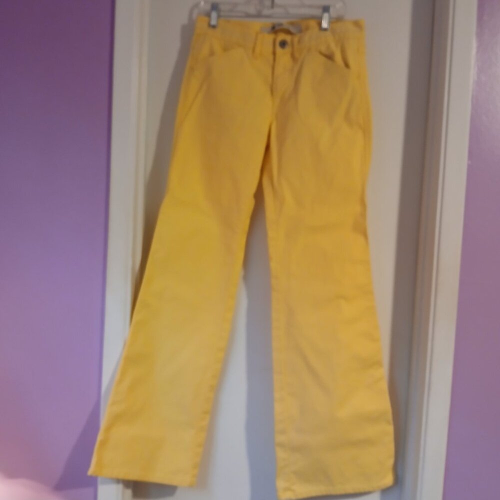 Gap Women's Vintage Low Rise Yellow Flare Leg Stretch Jeans   Y2K